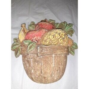 Vintage 1978 Sexton Fruit Basket Wall Hanging #119953 Metal Hand Painted